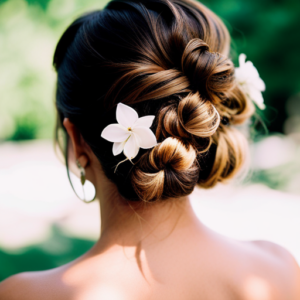 An image of a woman with a flowing, elegant hairstyle that is suitable for an outdoor pageant