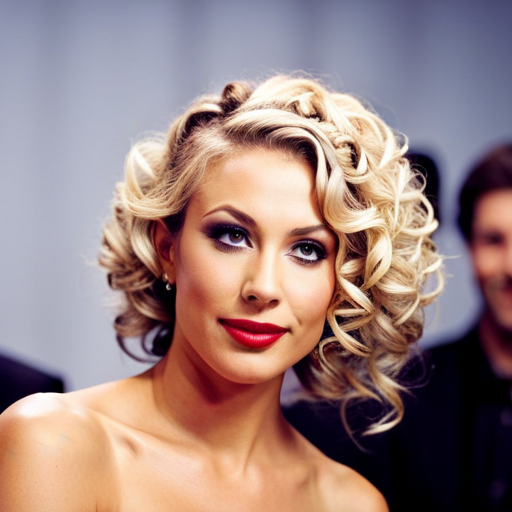 an image of a pageant contestant with a hairstyle that features intricate braids, curls, and voluminous waves to showcase the texture and definition created in their hair