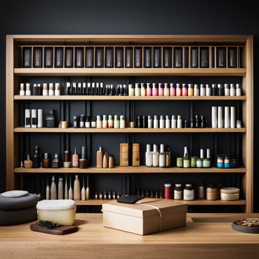 An image showing a variety of shampoo and conditioner bottles arranged on a shelf, with different types and brands clearly labeled