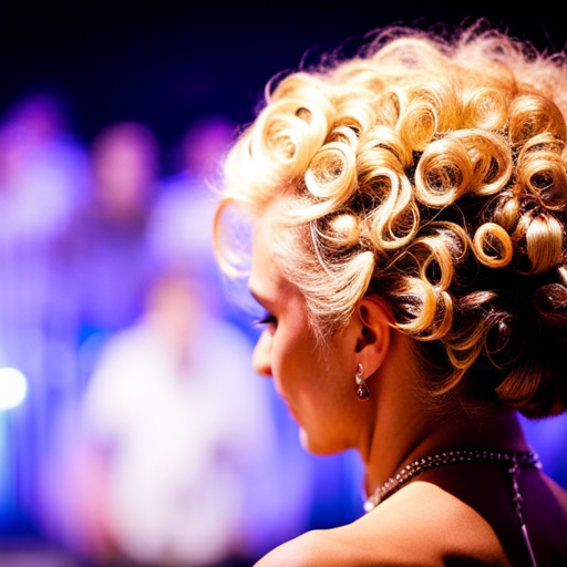 An image of a woman with flat, lifeless hair on stage at a pageant