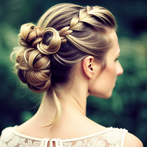 An image of a woman with a perfectly intact elegant updo hairstyle