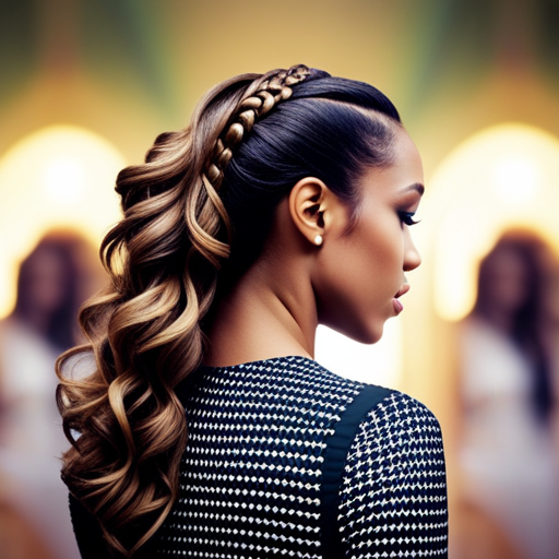 An image of a collage featuring various beauty pageant hairstyles for different hair types, including sleek updos for straight hair, voluminous curls for curly hair, and intricate braids for wavy hair